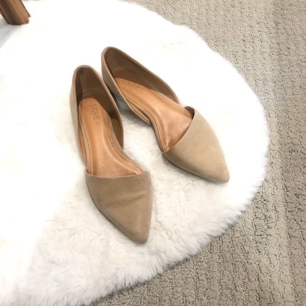 J.Crew Mercantile suede tan D’Orsay flats